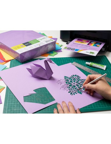 Papel color liderpapel din a4 80 g lila intenso paquete de 500 hojas