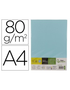 Papel color liderpapel din a4 80 g celeste paquete de 500 hojas