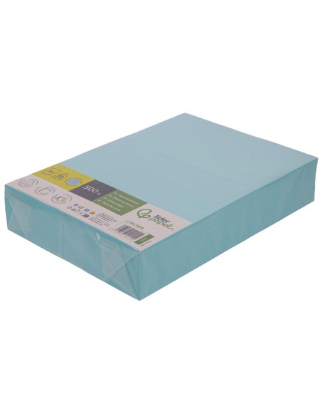 Papel color liderpapel din a4 80 g celeste paquete de 500 hojas