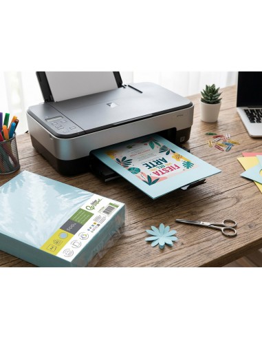 Papel color liderpapel din a4 80 g celeste paquete de 500 hojas