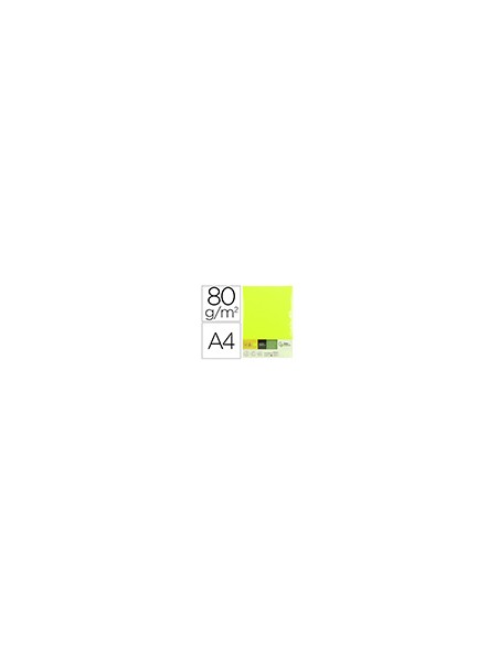 Papel color liderpapel din a4 80 g amarillo neon paquete de 500 hojas