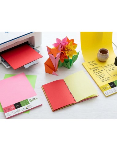 Papel color liderpapel din a4 80 g amarillo neon paquete de 500 hojas