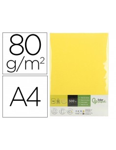 Papel color liderpapel din a4 80 g amarillo paquete de 500 hojas