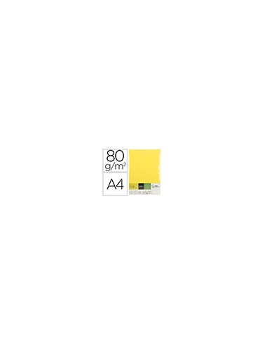 Papel color liderpapel din a4 80 g amarillo paquete de 500 hojas