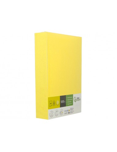 Papel color liderpapel din a4 80 g amarillo paquete de 500 hojas