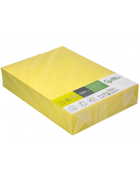 Papel color liderpapel din a4 80 g amarillo paquete de 500 hojas