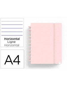 Cuaderno ingeniox foam a4 80h rayado horizontal rosa pastel