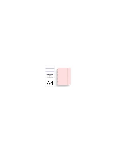 Cuaderno ingeniox foam a4 80h rayado horizontal rosa pastel