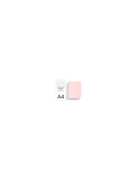 Cuaderno ingeniox foam a4 80h rayado horizontal rosa pastel