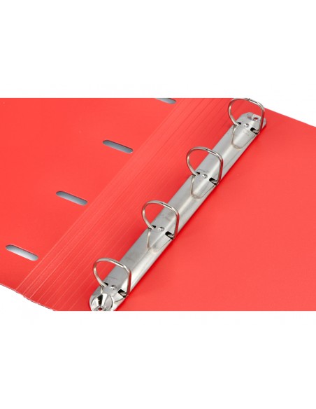 Carpeta con recambio antartik a4 cuadro 5mm foam 4 anillas 35mm mixtas bicolor negro rojo