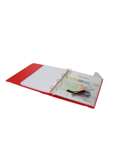 Carpeta con recambio antartik a4 cuadro 5mm foam 4 anillas 35mm mixtas bicolor negro rojo