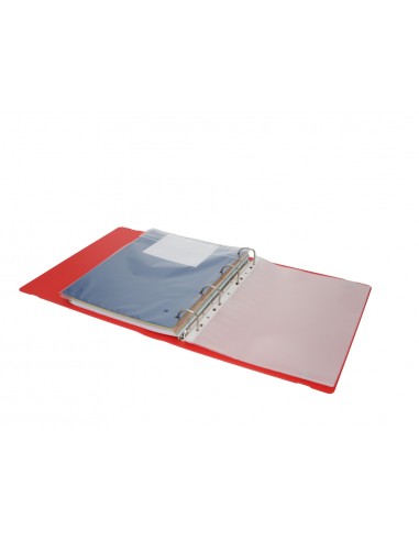 Carpeta con recambio antartik a4 cuadro 5mm foam 4 anillas 35mm mixtas bicolor negro rojo