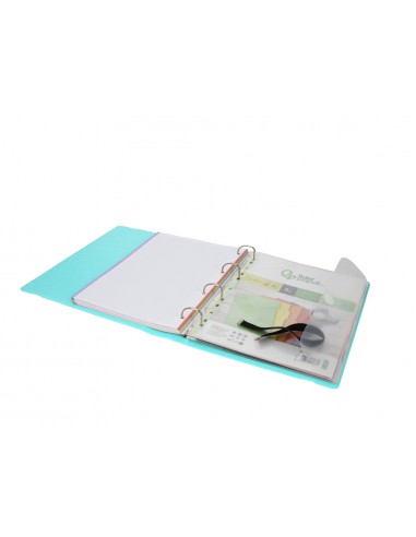 Carpeta con recambio antartik a4 cuadro 5mm foam 4 anillas 35mm mixtas bicolor negro menta
