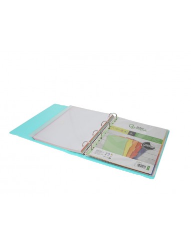 Carpeta con recambio antartik a4 cuadro 5mm foam 4 anillas 35mm mixtas bicolor negro menta