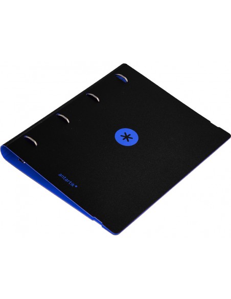Carpeta con recambio antartik a4 cuadro 5mm foam 4 anillas 35mm mixtas bicolor negro azul Carpeta con recambio antartik a4 cuadro 5mm foam 4 anillas 35mm mixtas bicolor negro azul