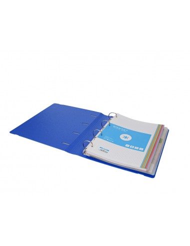 Carpeta con recambio antartik a4 cuadro 5mm foam 4 anillas 35mm mixtas bicolor negro azul
