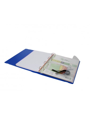 Carpeta con recambio antartik a4 cuadro 5mm foam 4 anillas 35mm mixtas bicolor negro azul