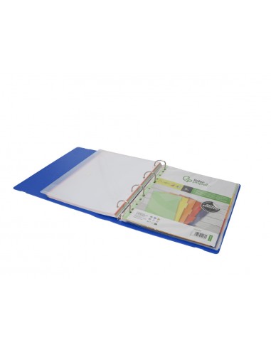 Carpeta con recambio antartik a4 cuadro 5mm foam 4 anillas 35mm mixtas bicolor negro azul