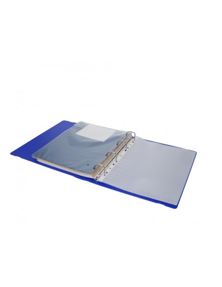 Carpeta con recambio antartik a4 cuadro 5mm foam 4 anillas 35mm mixtas bicolor negro azul Carpeta con recambio antartik a4 cuadro 5mm foam 4 anillas 35mm mixtas bicolor negro azul
