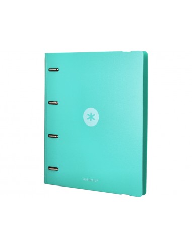 Carpeta con recambio antartik a4 cuadro 5mm foam 4 anillas 35mm mixtas color menta