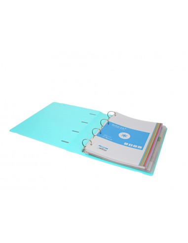 Carpeta con recambio antartik a4 cuadro 5mm foam 4 anillas 35mm mixtas color menta