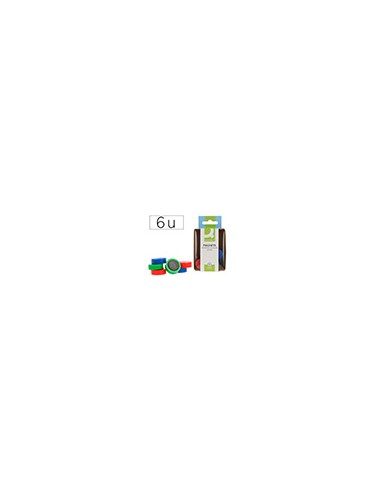 Iman para sujecion q-connect ideal para pizarras magneticas 20 mm colores surtidos caja de 6 unidades