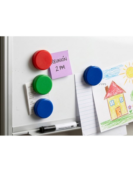 Iman para sujecion q-connect ideal para pizarras magneticas 20 mm colores surtidos caja de 6 unidades