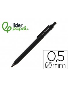 Portaminas liderpapel coleccion 5 con clip y goma punta 0.5 mm negro
