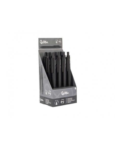 Portaminas liderpapel coleccion 5 con clip y goma punta 0.5 mm negro