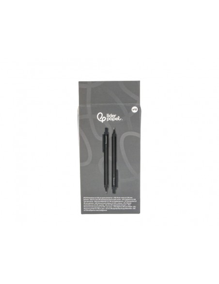 Portaminas liderpapel coleccion 5 con clip y goma punta 0.5 mm negro