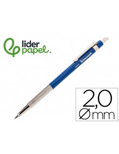Portaminas liderpapel coleccion 4 con clip y sacapuntas 2 mm azul