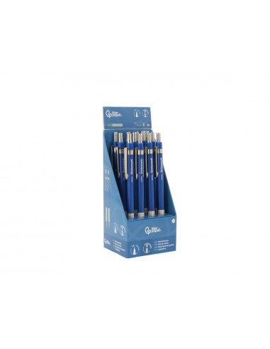 Portaminas liderpapel coleccion 4 con clip y sacapuntas 2 mm azul