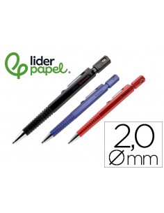 Portaminas liderpapel tech con clip y sacapuntas 2 mm 3 colores surtidos