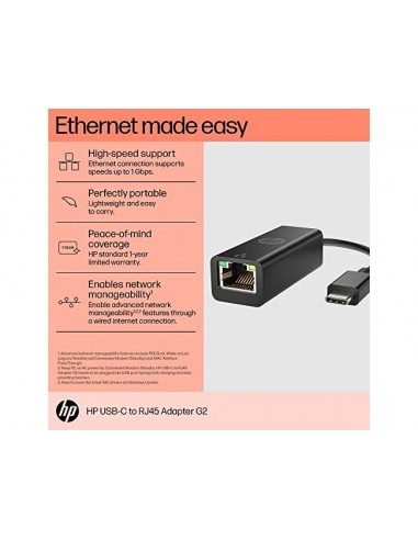 Adaptador hp g2 usb-c a rj45