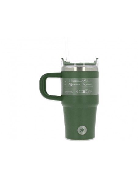 Taza termica asa antartik pulse isotermica tapa hermeticacero inoxidable pajita libre bpa verde militar 570 ml