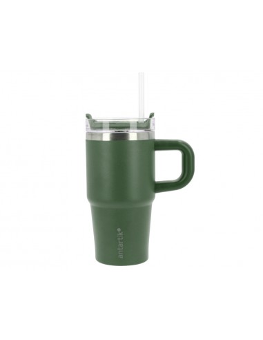 Taza termica asa antartik pulse isotermica tapa hermeticacero inoxidable pajita libre bpa verde militar 570 ml