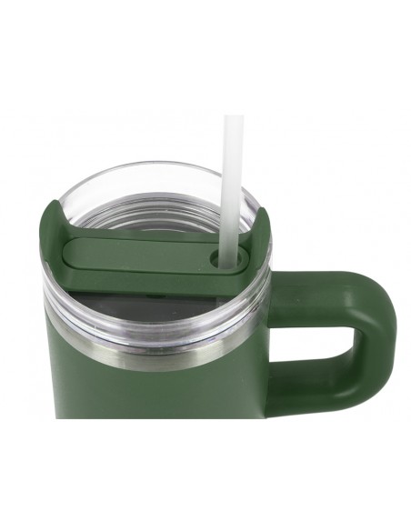 Taza termica asa antartik pulse isotermica tapa hermeticacero inoxidable pajita libre bpa verde militar 570 ml