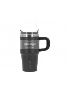 Taza termica asa antartik pulse isotermica tapa hermetica acero inoxidable pajita libre bpa negro 570 ml