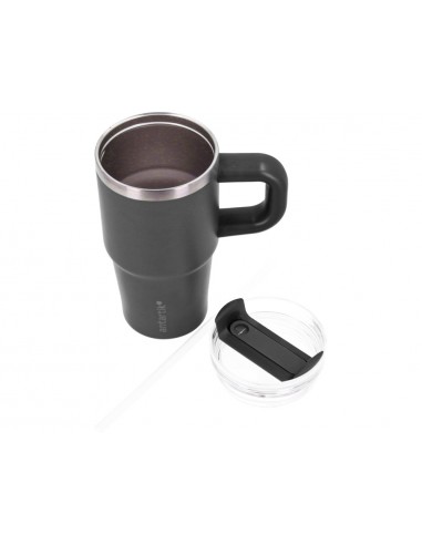 Taza termica asa antartik pulse isotermica tapa hermetica acero inoxidable pajita libre bpa negro 570 ml