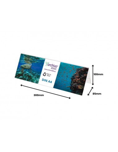 Identificador sobremesa archivo 2000 petg flexible visibilidad doble cara din a4 85x300x100 mm