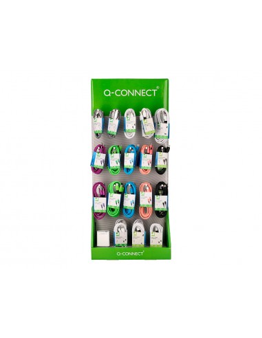 Expositor sobremesa q-connect para cables y cargadores con 48 unidades surtidas