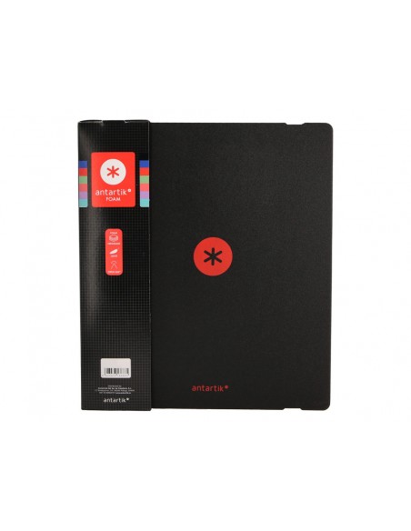 Carpeta 4 anillas de 35 mm mixtas antartik a4 foam bicolor negro rojo