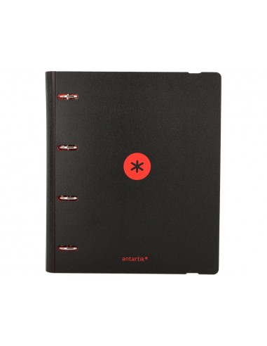 Carpeta 4 anillas de 35 mm mixtas antartik a4 foam bicolor negro rojo
