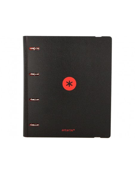 Carpeta 4 anillas de 35 mm mixtas antartik a4 foam bicolor negro rojo