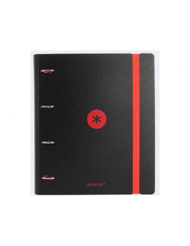 Carpeta 4 anillas de 35 mm mixtas antartik a4 foam bicolor negro rojo