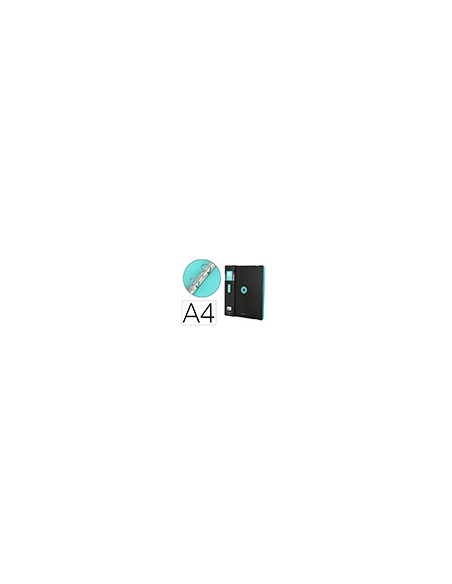 Carpeta 4 anillas de 35 mm mixtas antartik a4 foam bicolor negro menta