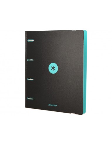 Carpeta 4 anillas de 35 mm mixtas antartik a4 foam bicolor negro menta