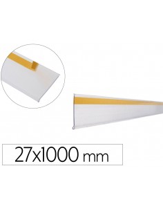 Soporte portaprecios q-connect adhesivo para estanteria etiqueta 27x1000 mm semi-transparente