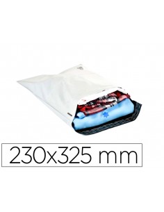 Sobre q-connect de plastico bolsa para envios 100% recicladas con autocierre color blanco 230x325 mm