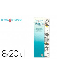 Bloc notas adhesivas imaginovo marcapaginas pingüin0 160 hojas 8x15x48 mm